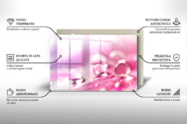 Protège plaque de cuisson Pétales de fleurs de rosée