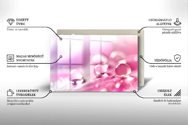Protège plaque de cuisson Pétales de fleurs de rosée