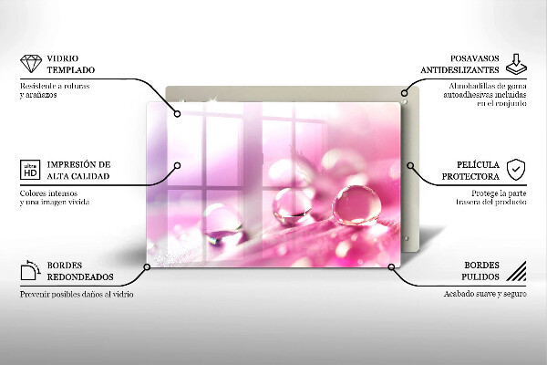 Protège plaque de cuisson Pétales de fleurs de rosée