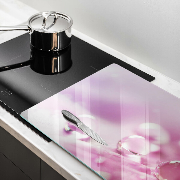 Protège plaque de cuisson Pétales de fleurs de rosée