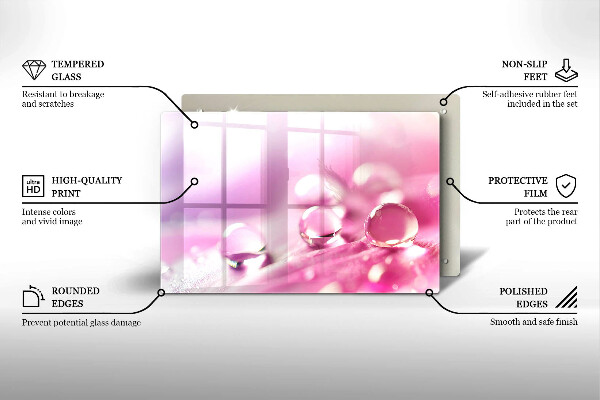 Protège plaque de cuisson Pétales de fleurs de rosée