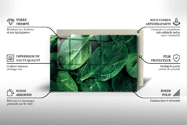 Protège plaque de cuisson Feuilles de basilic