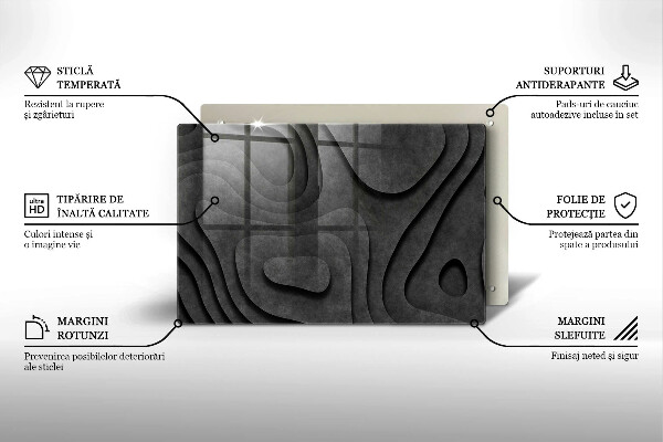 Protège plaque de cuisson Formes de pierre 3D