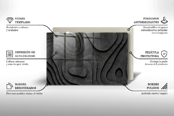 Protège plaque de cuisson Formes de pierre 3D