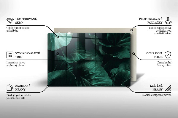 Protège plaque de cuisson Feuilles sombres et sauvages