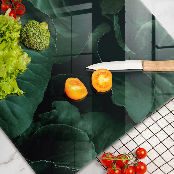 Protège plaque de cuisson Feuilles sombres et sauvages