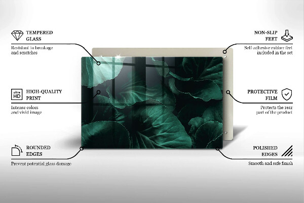 Protège plaque de cuisson Feuilles sombres et sauvages