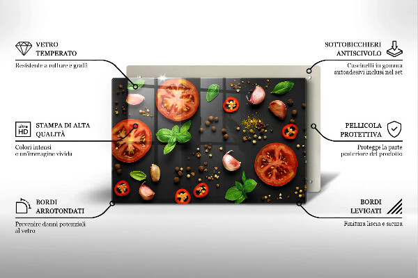 Protège plaque de cuisson Tomates et épices
