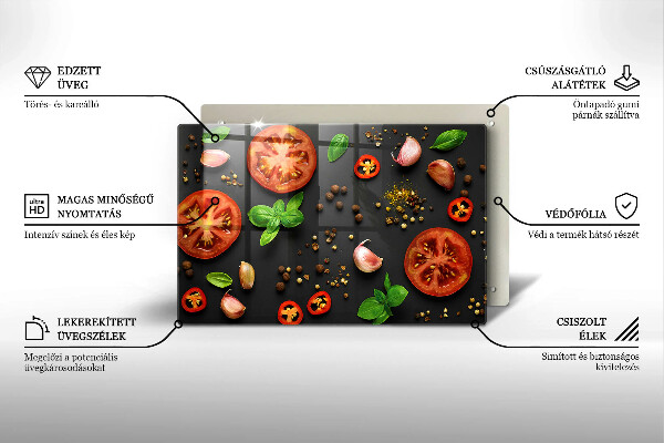 Protège plaque de cuisson Tomates et épices