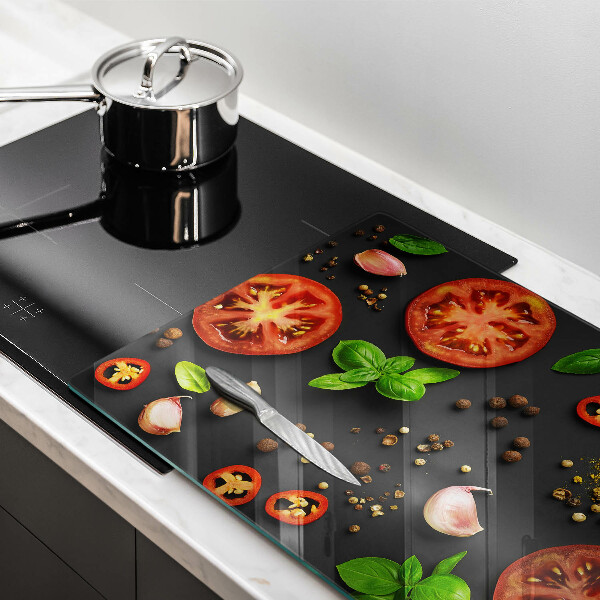 Protège plaque de cuisson Tomates et épices
