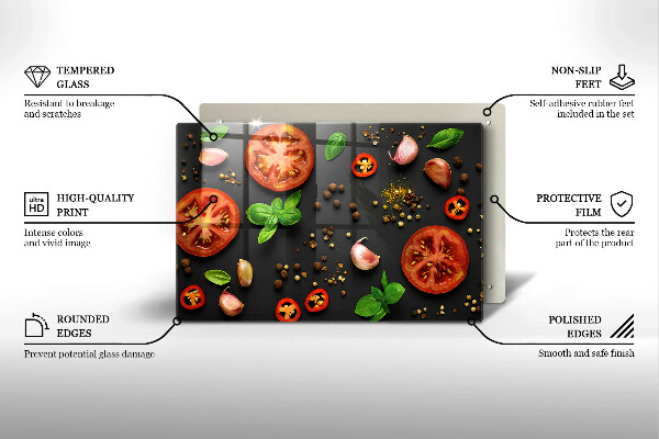 Protège plaque de cuisson Tomates et épices