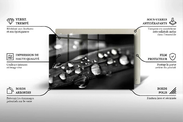 Protège plaque de cuisson La rosée tombe sur les feuilles