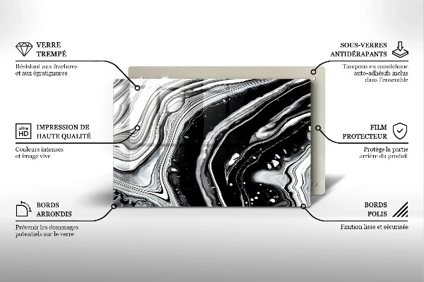 Protège plaque de cuisson Abstraction d'encre