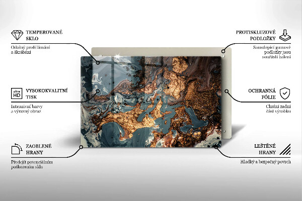 Protection pour plaque de cuisson Structure rocheuse dorée