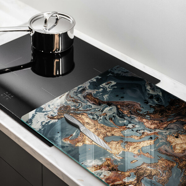 Protection pour plaque de cuisson Structure rocheuse dorée