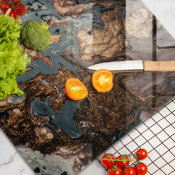 Protection pour plaque de cuisson Structure rocheuse dorée