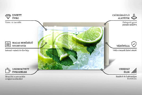 Protège plaque de cuisson Citron vert menthe et glace