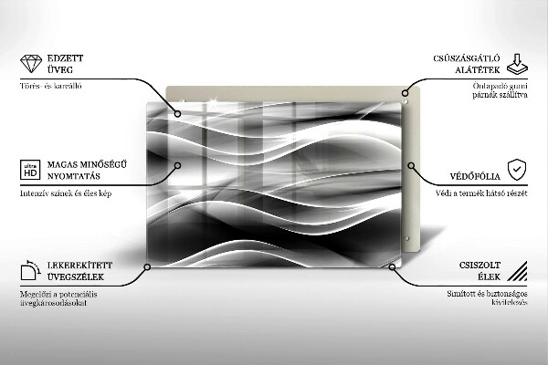 Protège plaque de cuisson Lignes douces d'abstraction