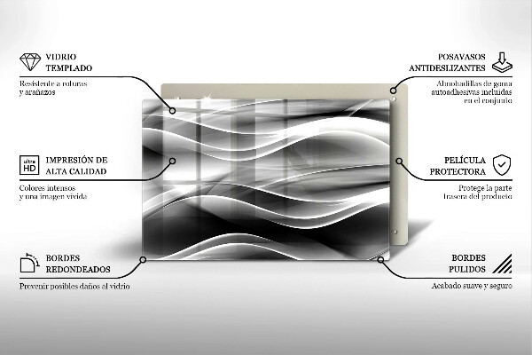 Protège plaque de cuisson Lignes douces d'abstraction