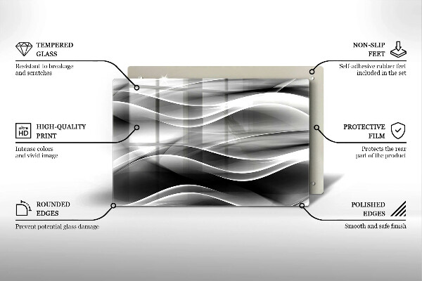 Protège plaque de cuisson Lignes douces d'abstraction