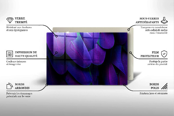 Protection pour plaque de cuisson Plumes de néon