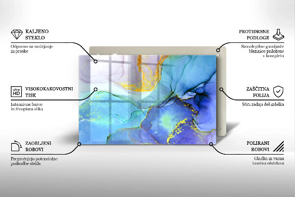 Protection pour plaque de cuisson Pierre dorée craquelée