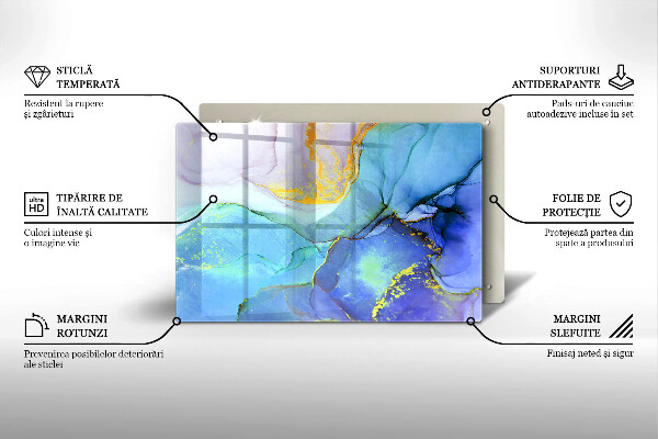 Protection pour plaque de cuisson Pierre dorée craquelée