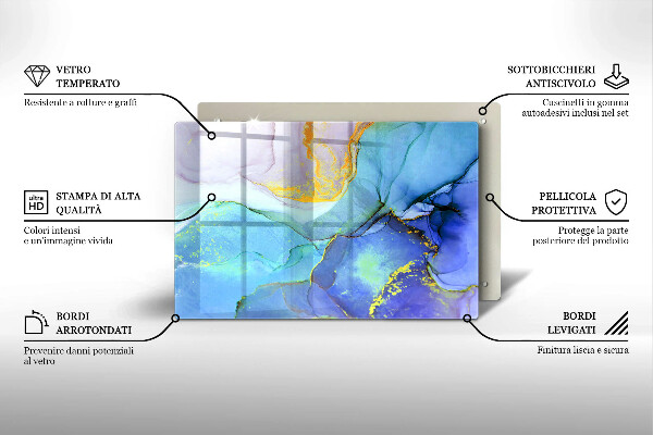 Protection pour plaque de cuisson Pierre dorée craquelée