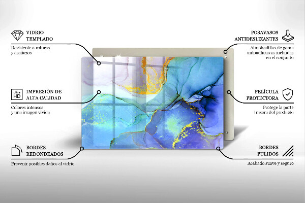 Protection pour plaque de cuisson Pierre dorée craquelée
