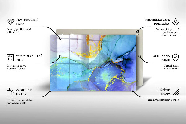 Protection pour plaque de cuisson Pierre dorée craquelée
