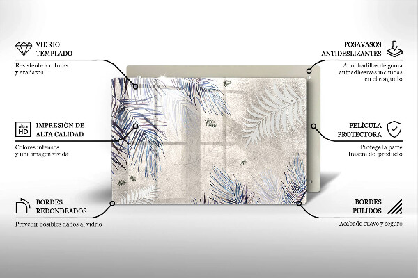 Protection pour plaque de cuisson Feuilles subtiles