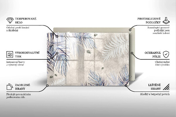 Protection pour plaque de cuisson Feuilles subtiles