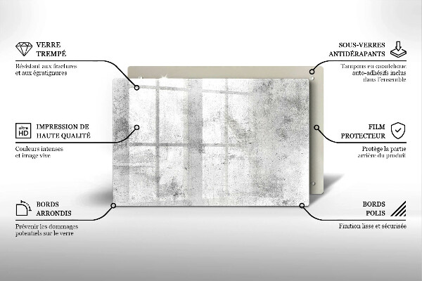 Protection pour plaque de cuisson Texture béton