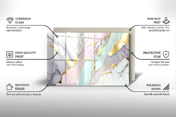 Protection pour plaque de cuisson Marbre pastel