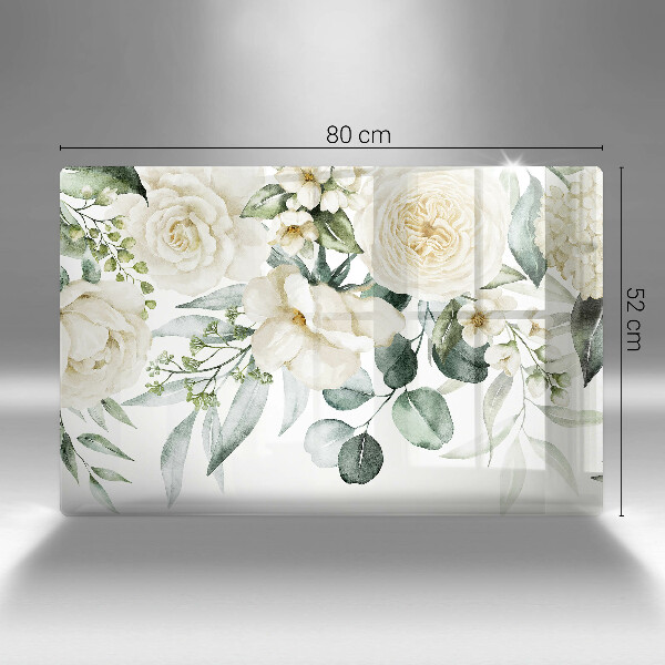 Protection pour plaque de cuisson Fleurs aquarelles