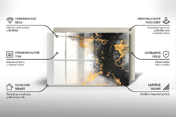 Protection pour plaque de cuisson Abstraction avec de l'or