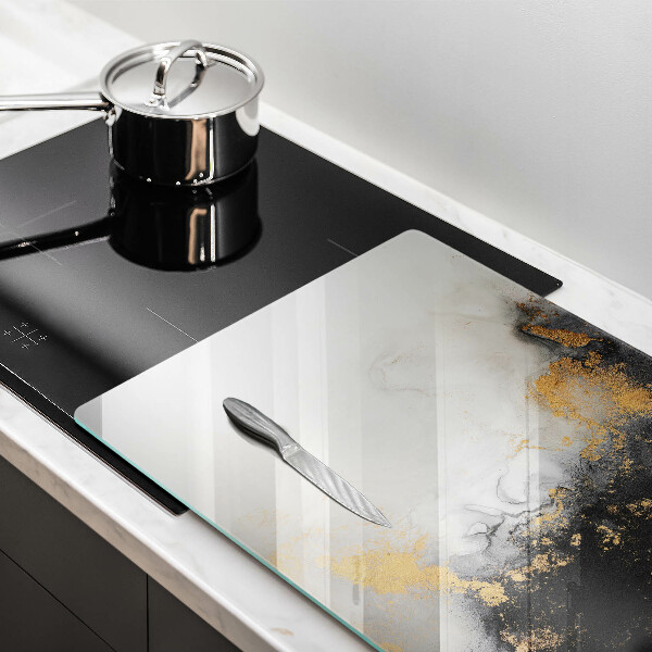 Protection pour plaque de cuisson Abstraction avec de l'or