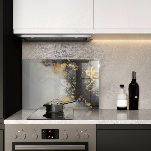 Protection pour plaque de cuisson Abstraction avec de l'or