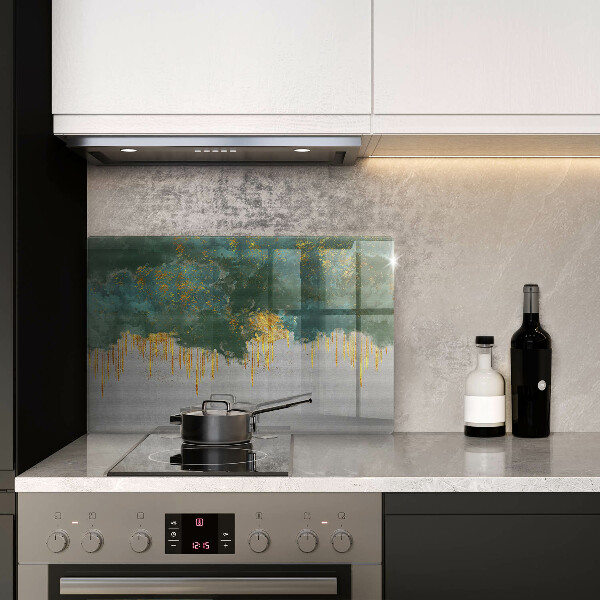 Protection pour plaque de cuisson Abstraction avec de l'or