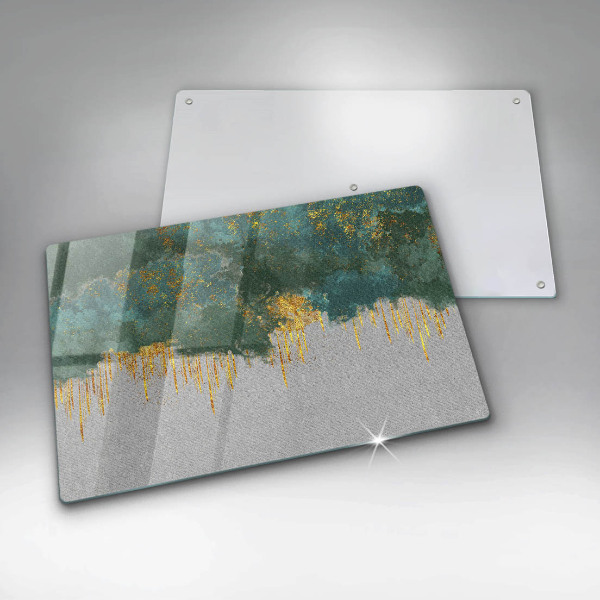 Protection pour plaque de cuisson Abstraction avec de l'or