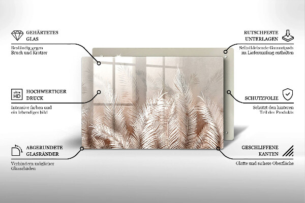 Protection pour plaque de cuisson Feuilles de végétation bohème