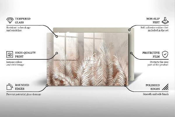 Protection pour plaque de cuisson Feuilles de végétation bohème