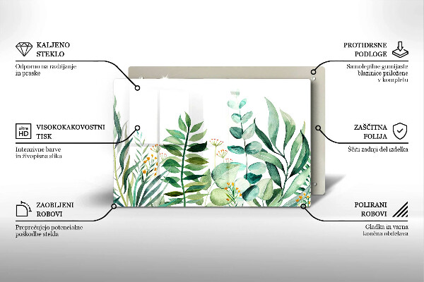 Protège plaque de cuisson Illustration de feuilles de plantes