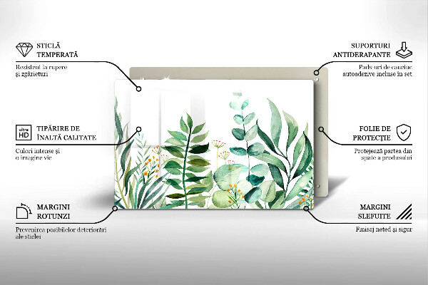 Protège plaque de cuisson Illustration de feuilles de plantes