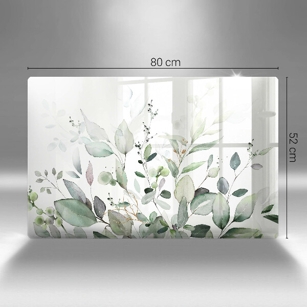 Protège plaque de cuisson Plantes aquarelles