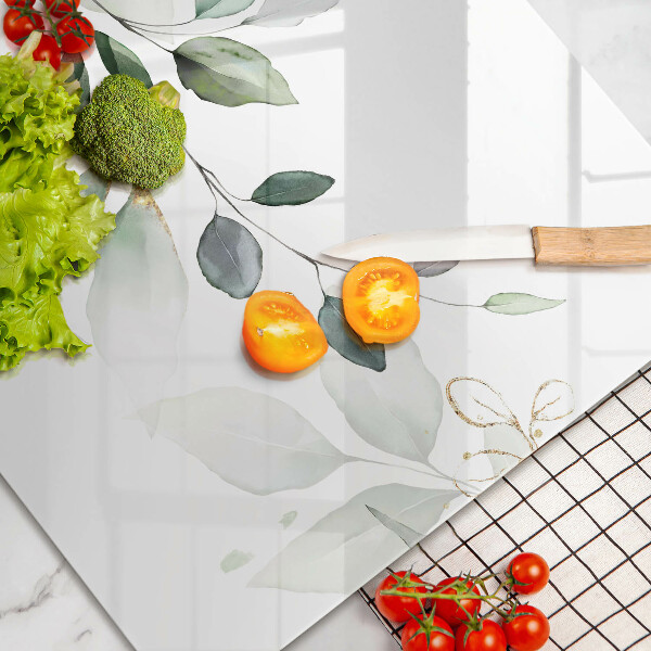 Protège plaque de cuisson Feuilles d'aquarelle