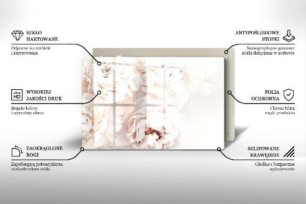 Protège plaque de cuisson Pivoines pastel