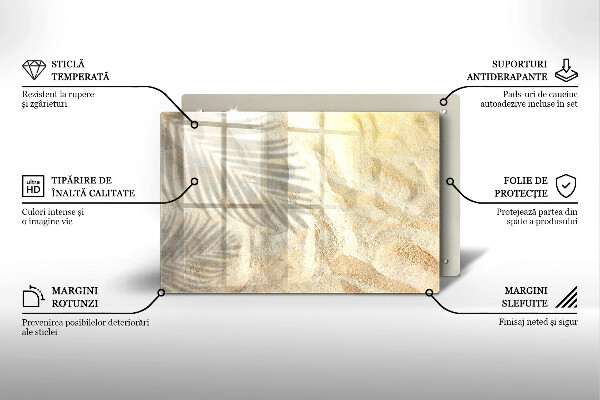 Protège plaque de cuisson Feuilles de palmier et sable