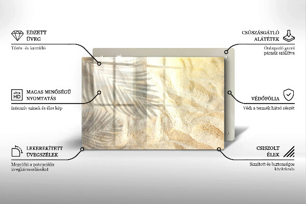 Protège plaque de cuisson Feuilles de palmier et sable