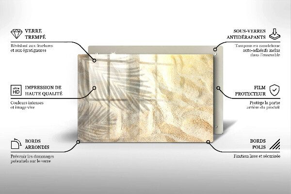 Protège plaque de cuisson Feuilles de palmier et sable